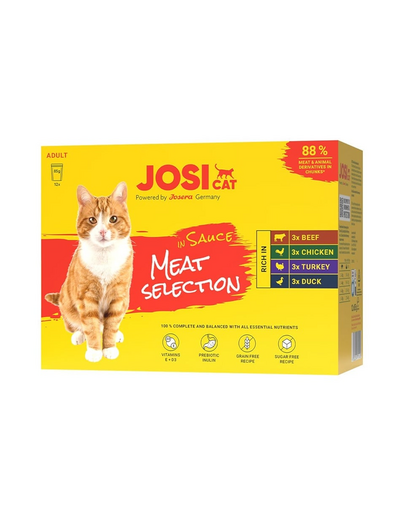 JOSERA JosiCat Multipack Meat Selection in Sauce 12x85 g húsos ízek szószban macskák számára