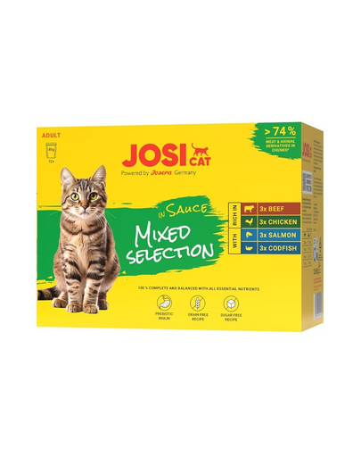 JOSERA JosiCat Multipack Mixed Selection in Sauce 12x85 g húsos és halas ízek szószban macskák számára