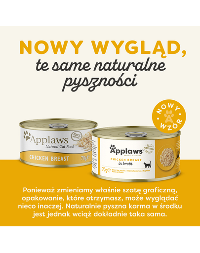 APPLAWS Cat Adult in Broth puszka w bulionie 70 g dla dorosłych kotów