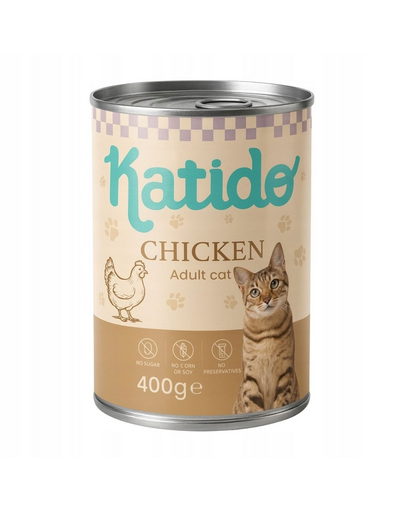 KATIDO Adult Cat Chicken 400 g csirke lazacolajjal macskák számára