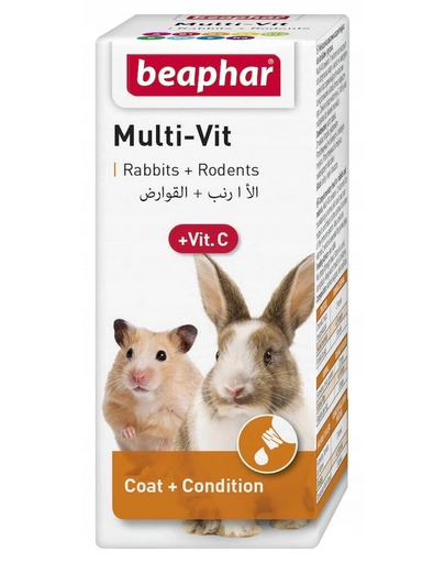 BEAPHAR Multi-Vit + Vit.C Vitamin készítmény nyulak és rágcsálók számára 20 ml