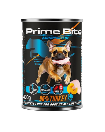 GAME DOG Prime Bite Pulyka sütőtökkel 400g nedves táplálék kutyák számára minden életkorban