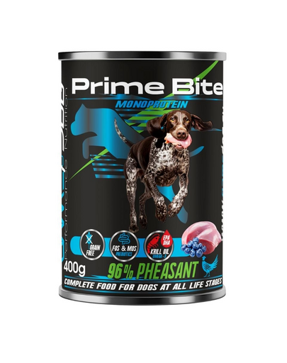 Prime Bite Bażant z jagodą 400g mokra karma dla psów w każdym wieku