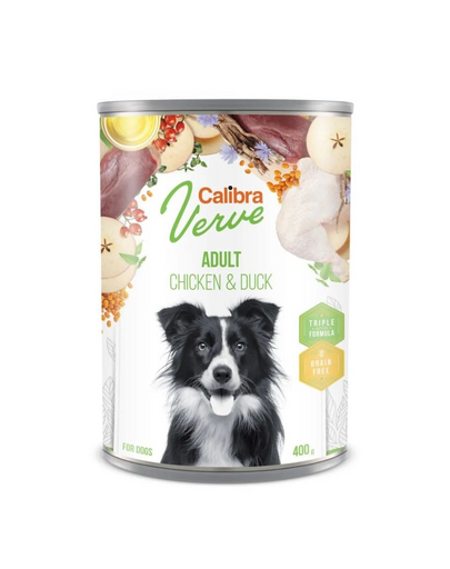 CALIBRA Dog Verve GF Adult Chicken & Duck 400 g gabonamentes nedves táplálék csirkével és kacsával kutyák számára
