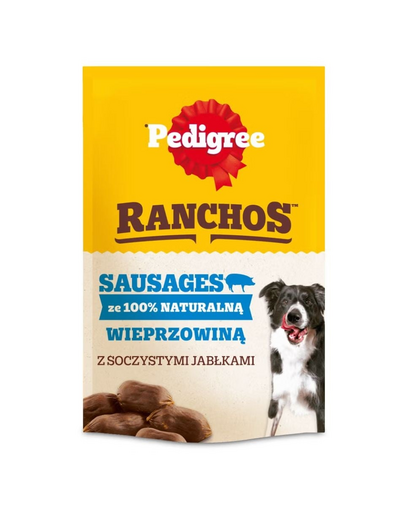 PEDIGREE Ranchos Sausages 100% sertéshús 60g természetes jutalomfalatok kutyáknak