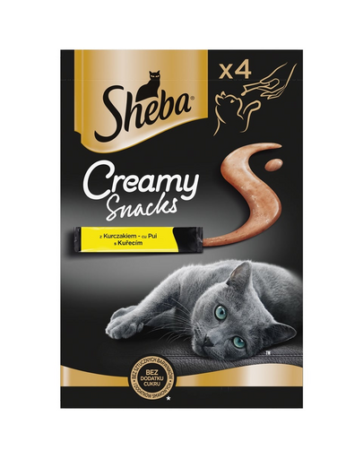 SHEBA Creamy Snacks krémes jutalom macskáknak csirkével 4x12g
