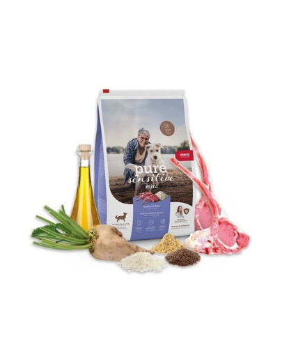 MERA Dog Pure Sensitive Adult Mini Lamb Rice 4 kg bárányhús és rizs, száraz táp érzékeny kis testű kutyáknak