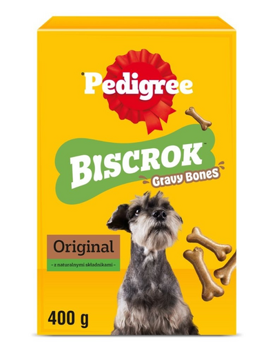 PEDIGREE Biscrok Gravy Bones 400 g – ropogós kekszek kutyáknak