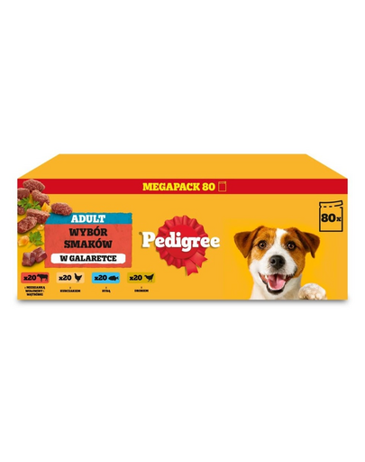 PEDIGREE Felnőtt Ízek Választéka zselében 80x100 g nedves kutyatáp