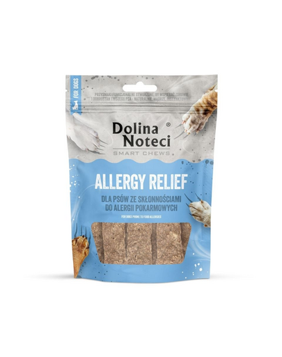 DOLINA NOTECI Smart Chews Allergy Relief 100g allergiás reakciók enyhítésére, szárított jutalomfalatok kutyák számára