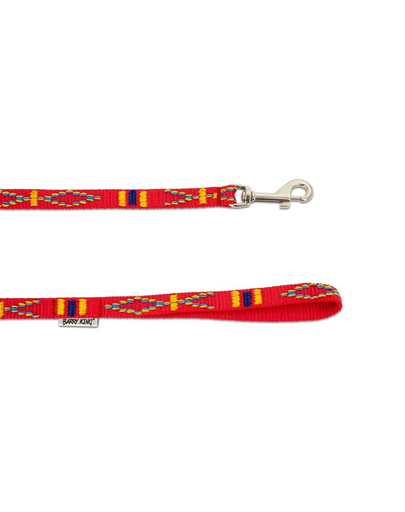 Smycz dla psa z etnicznym wzorem 10mm/120cm czerwona