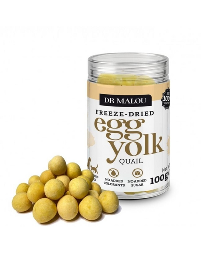 DR MALOU Fagyasztva szárított fürjtojás 100g jutalomfalatok kutyáknak és macskáknak