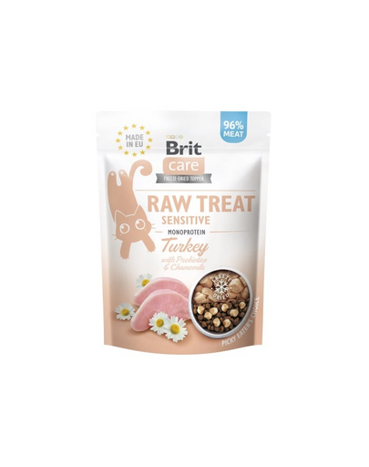 Care Raw Treat Freeze Dried Sensitive 40 g przysmak liofilizowany Indyk z probiotykami dla kota