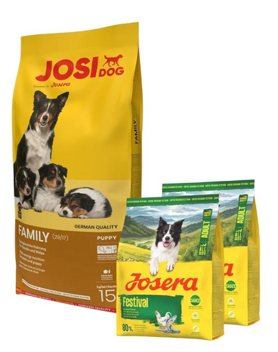 JOSERA JosiDog Family 15 kg + 2x900g táp INGYENES