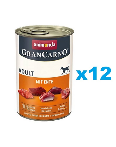 ANIMONDA GranCarno Wieprzowina z kaczką dla psa 12x400 g