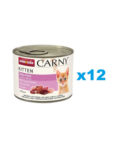 ANIMONDA Carny Kitten Baby Paté 12x200 g pasztet dla kociąt