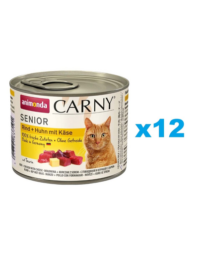 ANIMONDA Carny Senior Wołowina, Kurczak i Ser 12x200 g