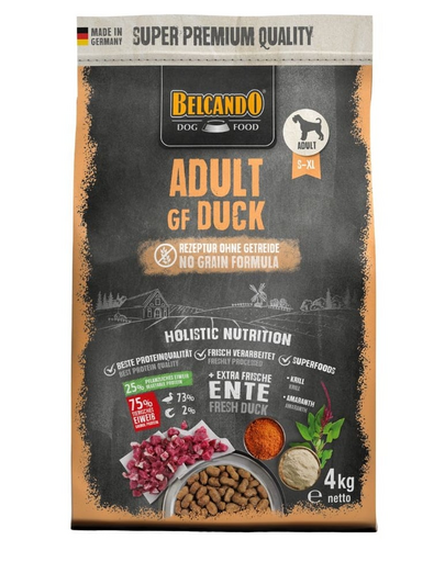 BELCANDO Adult Grain Free Duck 4 kg kacsahús, száraz kutyatáp