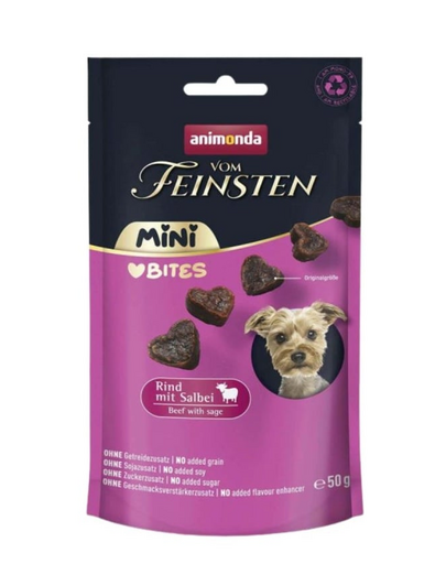ANIMONDA Vom Feinsten Mini Bites wołowina z szałwią 50g przysmaki dla małych psów