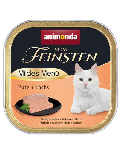 ANIMONDA Vom Feinsten Mild Menue Pulyka és lazac 100g pástétom macskáknak
