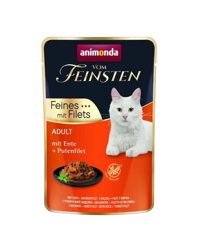 ANIMONDA Vom Feinsten Fines mit Filets Adult Kaczka i filet z indyka 85g mokra karma dla kotów