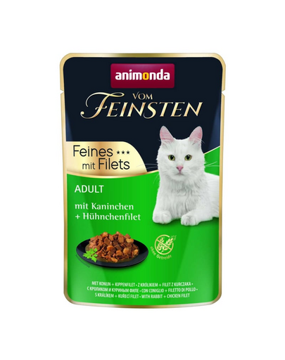 ANIMONDA Vom Feinsten Fines mit Filets Adult Nyúl és csirke filé 85g nedves macskaeledel