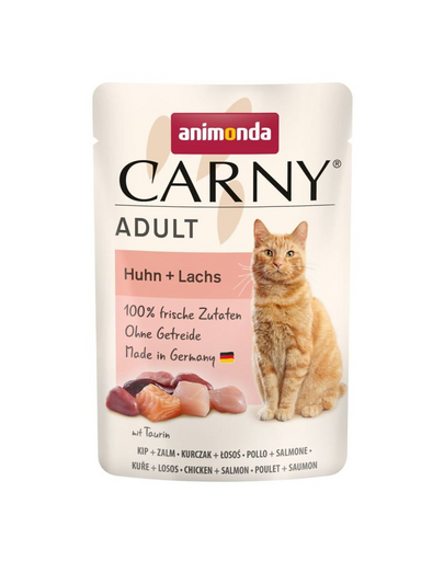 ANIMONDA Carny Adult Pouch Csirke és lazac 85g nedves macskaeledel