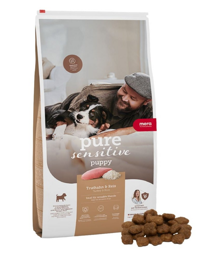 MERA Dog Pure Sensitive Puppy Turkey Rice 4 kg pulyka és rizs, száraz táp kölyökkutyáknak