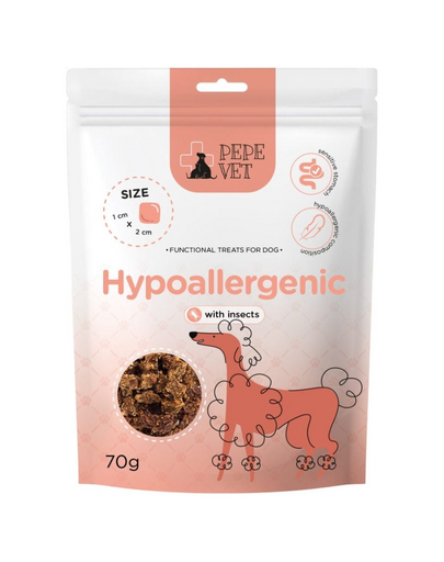 PAKA ZWIERZAKA PEPE Vet Przysmaki funkcjonalne Hypoallergenic Insect 70g przysmaki dla psów wrażliwych