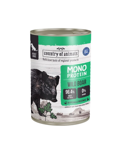 COUNTRY OF ANIMALS Dog Monoprotein Wild Boar 400g vaddisznó, nedves kutyatáp