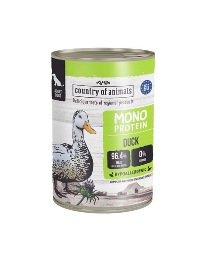 COUNTRY OF ANIMALS Dog Monoprotein Duck 400g kacsahús, nedves kutyatáp