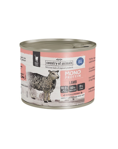 COUNTRY OF ANIMALS Cat Monoprotein Lamb 200g bárányhús, nedves macskaeledel