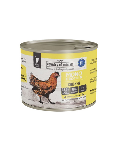 COUNTRY OF ANIMALS Cat Monoprotein Chicken 200g csirke, nedves macskaeledel
