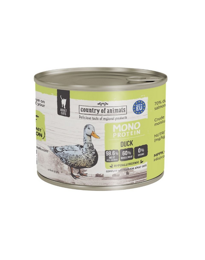 COUNTRY OF ANIMALS Cat Monoprotein Duck 200g kacsahús, nedves macskaeledel