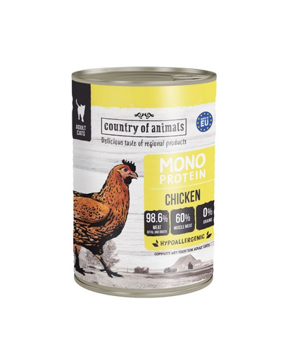 COUNTRY OF ANIMALS Cat Monoprotein Chicken 400g csirke, nedves macskaeledel