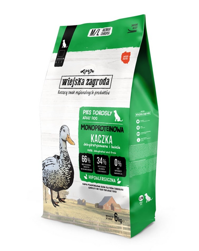 WIEJSKA ZAGRODA Monoprotein Kacsa száraz kutyatáp M/L 50g