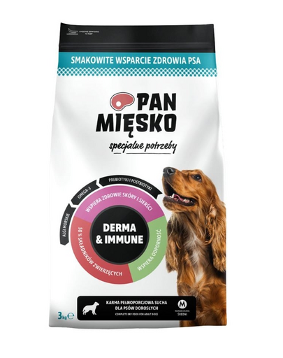 PAN MIĘSKO Derma and Immune kutyáknak, M ropogós 50g