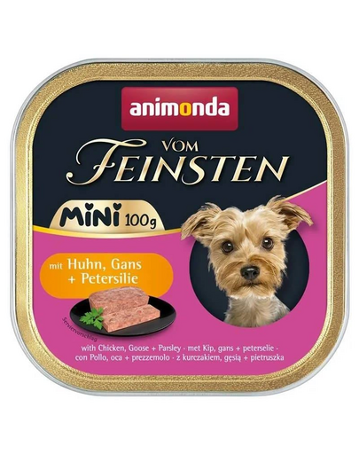 ANIMONDA Vom Feinsten Mini csirkével, libával és petrezselyemmel 100g nedves táplálék kisméretű kutyák számára