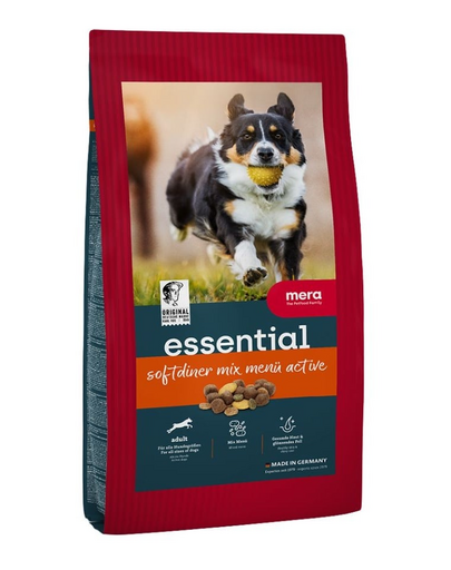 MERA Dog Essential Softdiner Mix Menu Active 12,5 kg száraz kutyatáp aktív kutyák számára