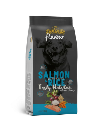 DIVINUS Flavour Dog 18 kg lazaccal és rizzsel száraz kutyatáp