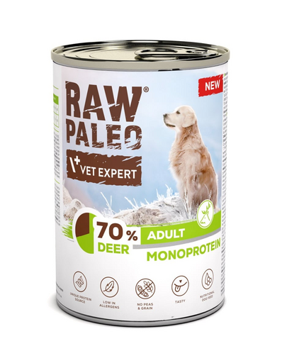 RAW PALEO Monoprotein Deer Adult 400g szarvas húsos, nedves kutyaeledel