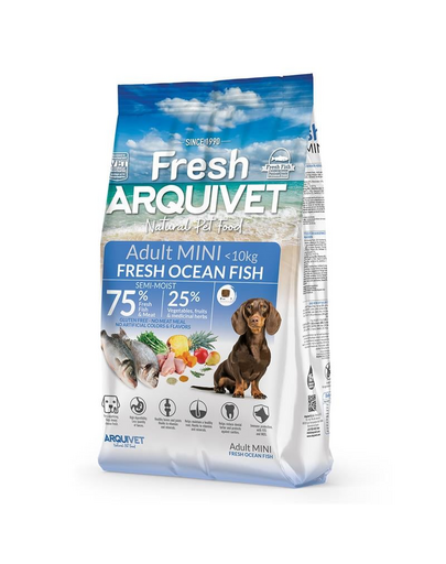 ARQUIVET Fresh Mini óceáni hal 2,5 kg félig nedves táplálék kicsi fajtájú felnőtt kutyák számára
