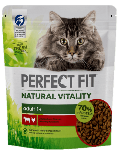 Natural Vitality 1+ z Wołowiną i Kurczakiem 650 g - sucha karma dla dorosłych kotów