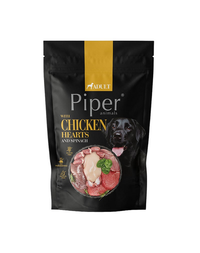 PIPER Animals csirkeszívvel és spenóttal 500 g nedves kutyatáp