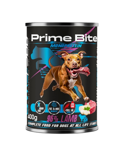 Prime Bite Jagnięcina z pietruszką 400g mokra karma dla psów w każdym wieku