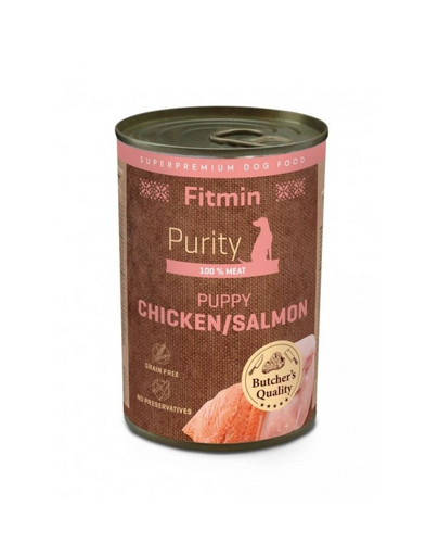 FITMIN Purity Puppy Chicken with Salmon 400 g csirke lazaccal, nedves táplálék kölyökkutyák számára