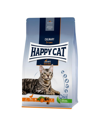 HAPPY CAT Culinary Farm Duck 4 kg kacsa, gabonamentes száraz macskatáp