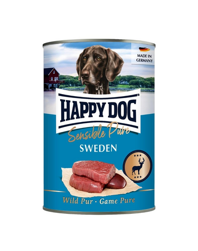 HAPPY DOG Sensible Pure Sweden Vadhús 400 g nedves kutyaeledel