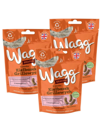 WAGG grillkolbász ízű 3x125g kutyakeksz