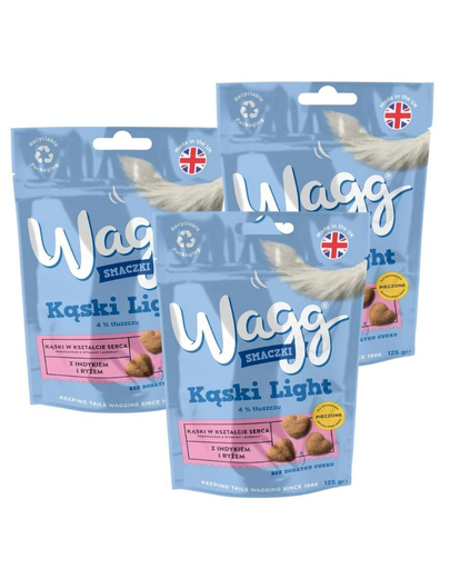 WAGG Light falatkák 3x125 g kutyakekszek